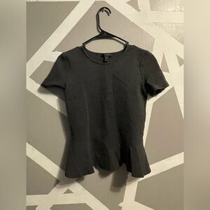 Chic Black Peplum Top